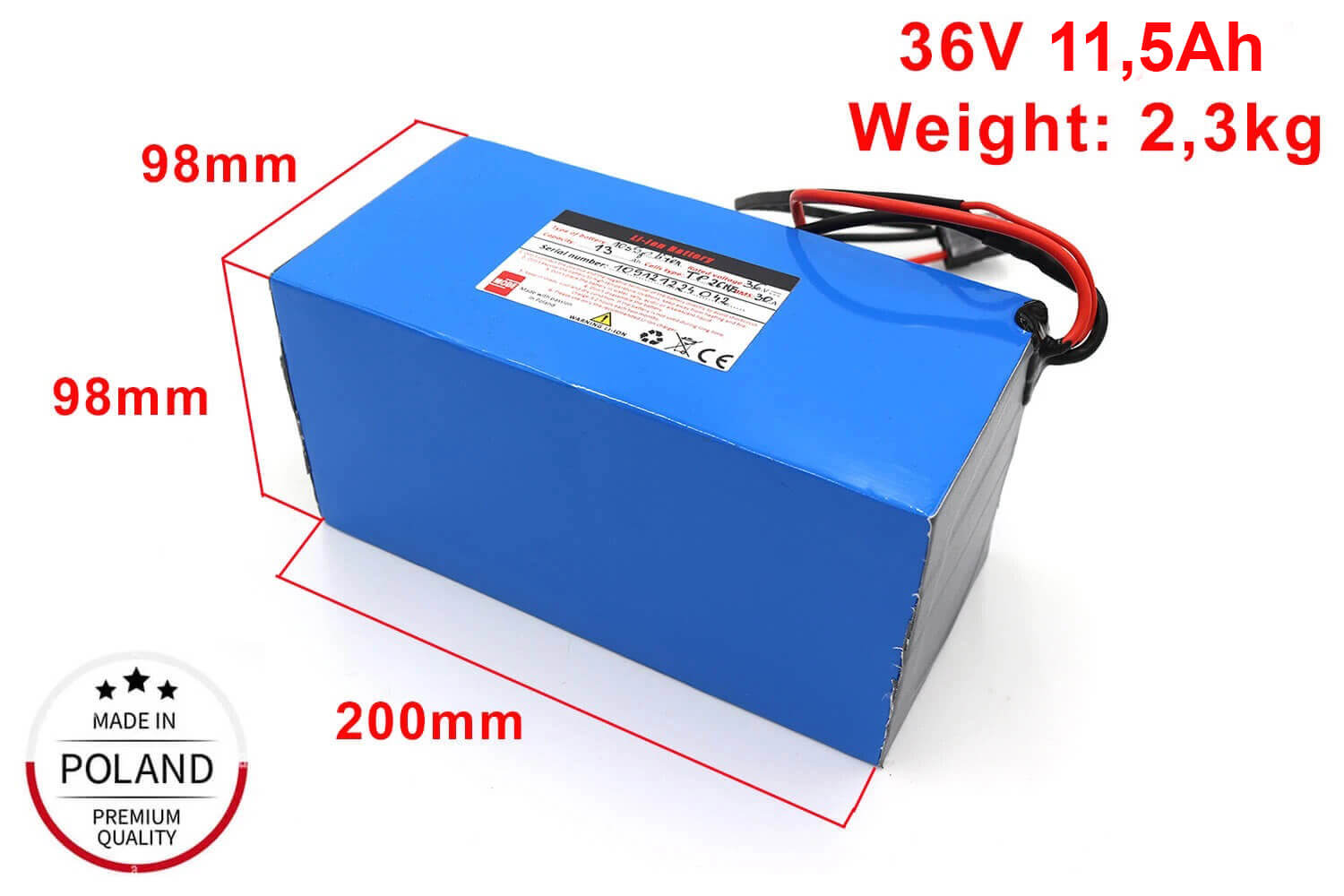 Akku 36V 11,5Ah Lithium-Ionen für Mini Elektro Cross, Pocket Bikes